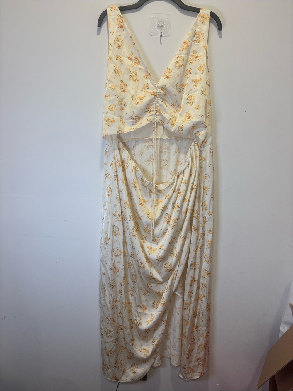 Abercrombie Satin Floral Cutout Dress - Picture 2 of 6